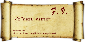Fürszt Viktor névjegykártya